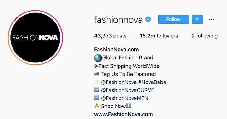 fashionnova instagram profil