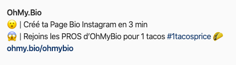 ohmybio exemple de bio instagram